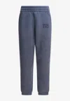Alexander Wang Logo Puff Print Track Pants In Blue