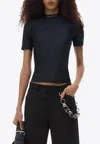 Alexander Wang Logo Rashguard Short-sleeved Top In Black