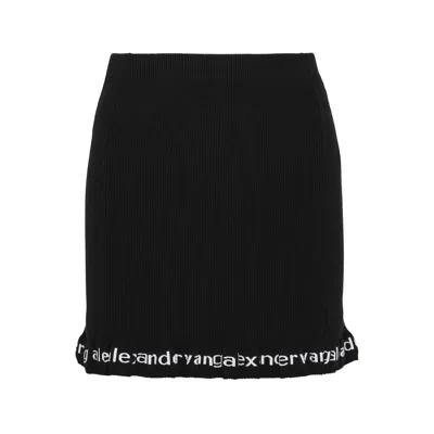 Alexander Wang Logo Ribbed Mini Skirt