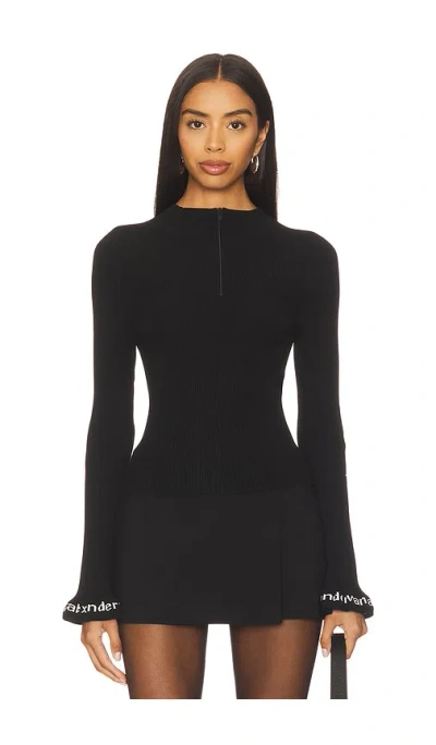 ALEXANDER WANG LOGO RIBBED PULLOVER