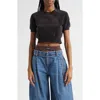 Alexander Wang Cotton-blend Chenille Cropped Pullover With Logo In Black