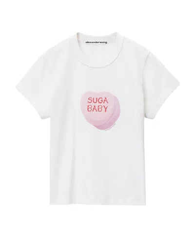 Alexander Wang Logo Short-sleeved T-shirt In White