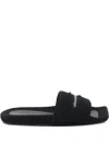 Alexander Wang Logo Squared-toe Slides In Multi
