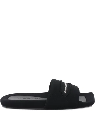 Alexander Wang Logo Squared-toe Slides In Multi