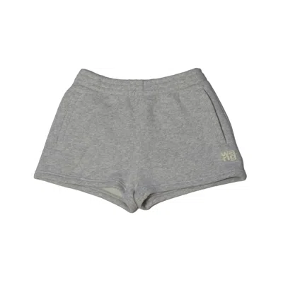Alexander Wang Logo-stamp Mini Shorts Grey In Gray