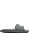 Alexander Wang Logo Strap Slides In Gray