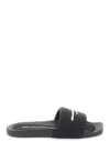 Alexander Wang Logo Strap Slipper With Branded In Black