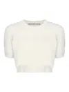 Alexander Wang Short-sleeved Cropped Top In White