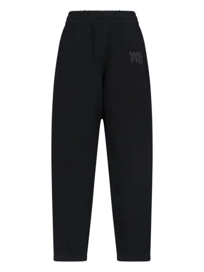 Alexander Wang Logo Sweatpants In Black