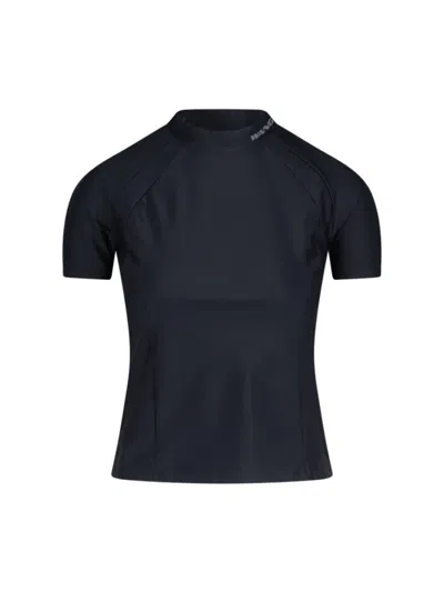 Alexander Wang Short Sleeve Rashguard Top In Black