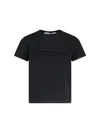 Alexander Wang Distressed Logo Shrunken Tee In Cotton Jersey In Black  