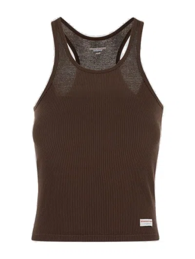 Alexander Wang Micro Ribbed T-shirt In Brown