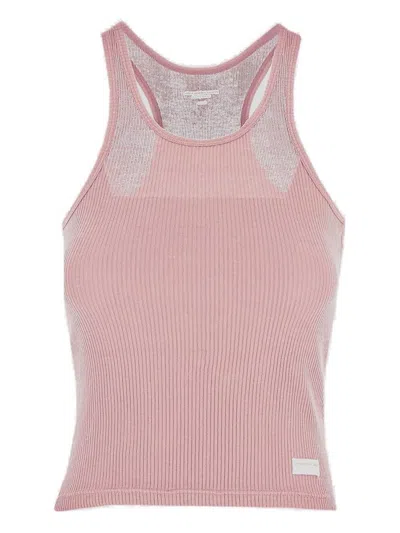 Alexander Wang Micro Ribbed T-shirt In Pink