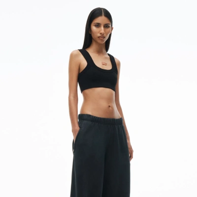 Alexander Wang Logo Tank Bra In Black