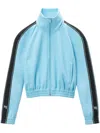 Alexander Wang Cropped Track Jacket With Logo Tape In Blau