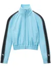 Alexander Wang Cropped Track Jacket With Logo Tape In Blue