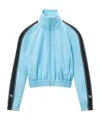 Alexander Wang Cropped Track Jacket With Logo Tape In Blue