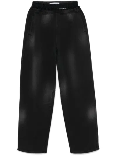 Alexander Wang Logo-tape Detail Track Pants In Black