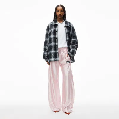 Alexander Wang Logo Track Pant With Piping In Pink