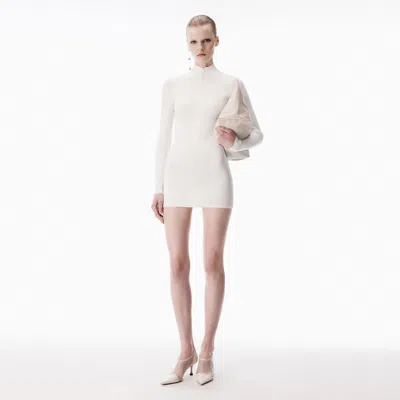 Alexander Wang Logo Track Stripe Dress In White