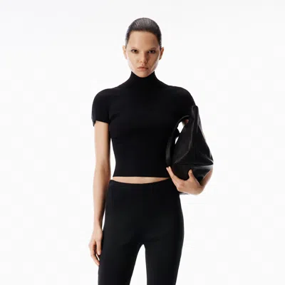 Alexander Wang Logo Track Stripe Tee In Black