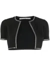 Alexander Wang Cropped Cardigan In Compact Nylon In Schwarz