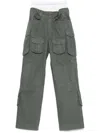 Alexander Wang Logo-waistband Cargo Pants In Green