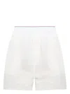 Alexander Wang Logo-waistband Cotton Shorts In White