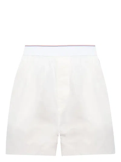 Alexander Wang Logo-waistband Cotton Shorts In White