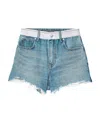 Alexander Wang Denim Hotfix Distressed Shorts In Blue
