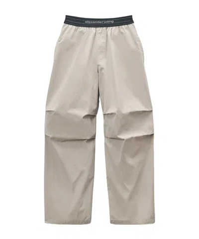 Alexander Wang Logo Waistband Mid-waisted Pants In White
