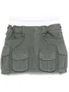Alexander Wang Logo-waistband Mini Skirt In Green