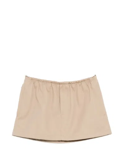 Alexander Wang Double Layer Waist Skirt Skirts Beige In Neutral