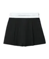 Alexander Wang High Waisted Pleated Short With Logo Elastic Clothing In Black