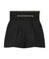 Alexander Wang High Waisted Shorts With Exposed Zipper And Logo Elastic In Black