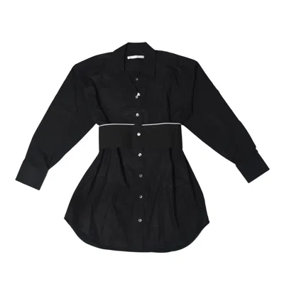 Alexander Wang Logo Waistband Shirt Dress Black