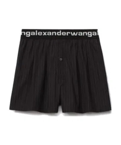 Alexander Wang Logo Waistband Shorts In Black