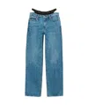 Alexander Wang Mid-rise Relaxed Jeans With Pre-styled Logo Brief In Blue