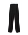 Alexander Wang Logo-waistband Straight-leg Trousers In Black