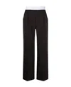 Alexander Wang Flared High Waisted Trousers With Side Pockets In Brown