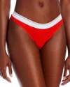 Alexander Wang Logo Waistband Thong In Fiery Red