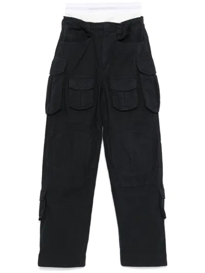 Alexander Wang Logo-waistband Trousers In Blue