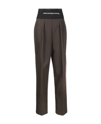Alexander Wang Logo-waistband Wide-leg Trousers