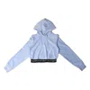 Alexander Wang Logo Waitband Cropped Hoodie Blue In S