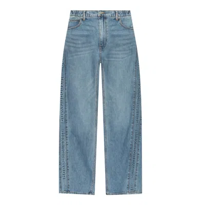 Alexander Wang Logo-embossed Balloon Jeans In Blue