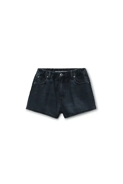 Alexander Wang Logo-embossed Marathon Shorts Grey Aged In Gray