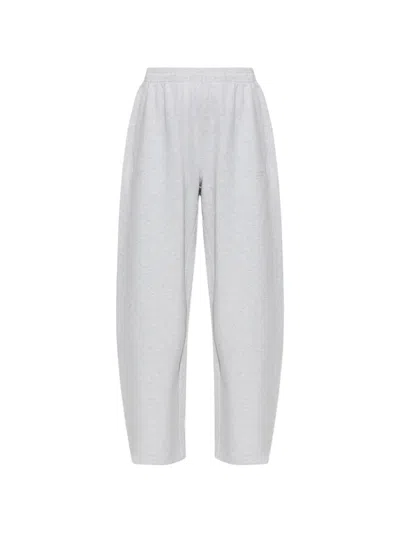 Alexander Wang Logo-embossed Wide-leg Track Pants In Gray