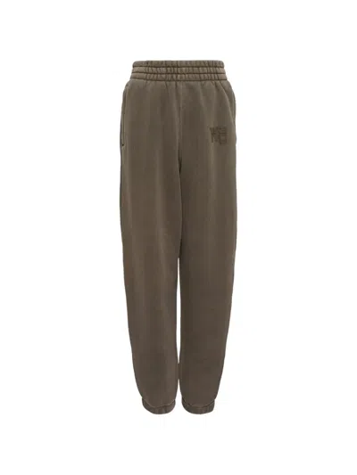 Alexander Wang Logo-embroidered Track Pants In Green