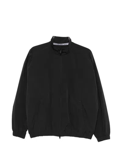Alexander Wang Logo-perforated Zip-up Jacket In Black