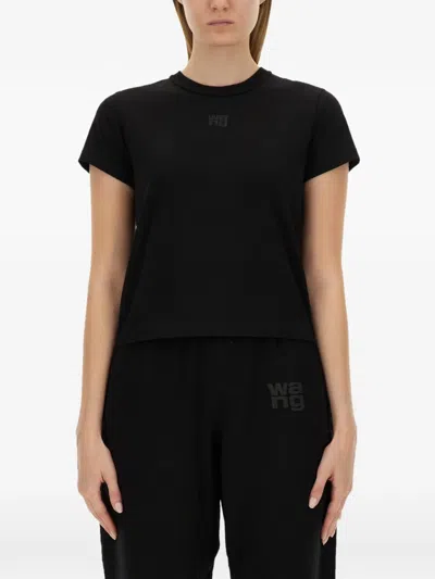Alexander Wang Logo-print Cotton T-shirt In Black